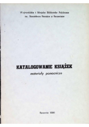 Katalogowanie książek - książka  wyd. 1990
