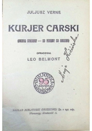 Kurjer carski - Juljusz Verne - książka  wyd. 1926