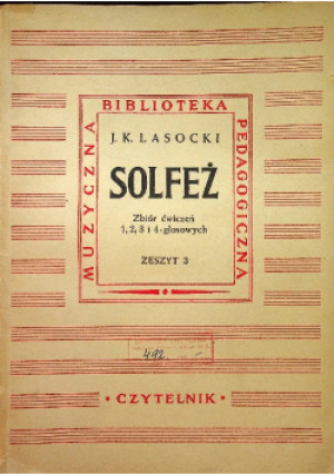 Solfeż Zeszyt 3 - Józef Lasocki - książka  wyd. 1951