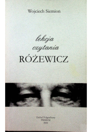 Lekcja czytania Różewicz - Władysława Dynaka - książka  wyd. 2006