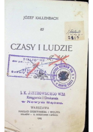 Czasy i ludzie 1950r. - Józef Kallenbach - książka  wyd. 1905