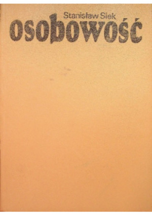 Osobowość - Stanisław Siek - książka  wyd. 1982