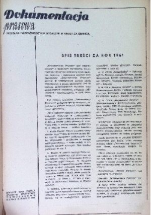 Dokumentacja prasowa - książka  wyd. 1961