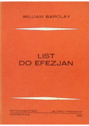 List do Efezjan - William Barclay - książka  wyd. 1981