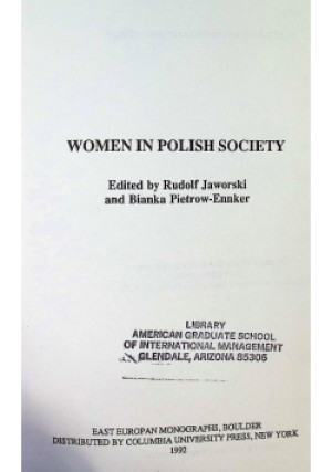 Women in Polish Society - książka  wyd. 1992
