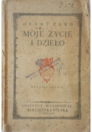 Moje życie i dzieło 1925 r. - Henry Ford - książka  wyd. 1925