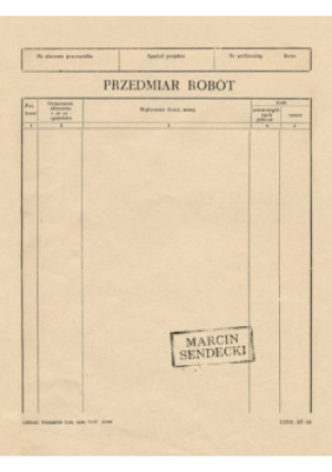 Przedmiar robót - Marcin Sendecki - książka  wyd. 2014