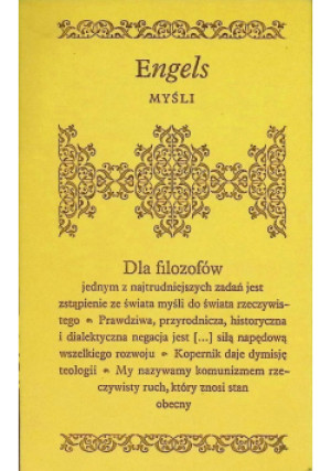 Myśli dla filozofów - Fryderyk Engels - książka  wyd. 1978