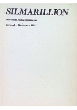 Silmarillion - J. R. R. Tolkien - książka fantasy wyd. 1985