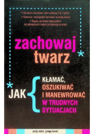 Zachowaj twarz - Andy Robin - książka reportaż wyd. 2006