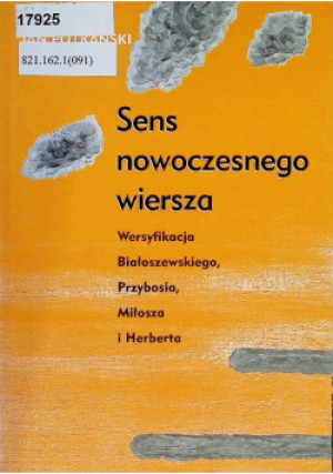 Sens nowoczesnego wiersza - Jan Potkański - książka  wyd. 2004