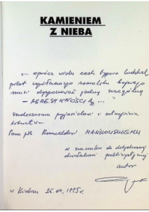 Kamieniem z nieba - Jerzy Gotowała - książka  wyd. 1994