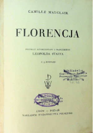 Florencja 1926 r. - Calille Mauclair - książka  wyd. 1926