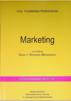 Marketing - Danuta Surówka-Marszałek - książka  wyd. 2005