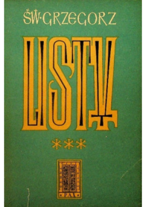 Listy Tom III - Grzegorz Wielki - książka  wyd. 1955