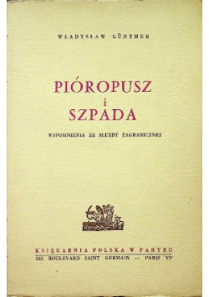 Pióropusz i szpada - Władysław Gunther - książka  wyd. 1963