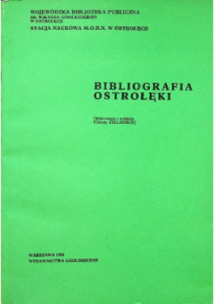 Bibliografia Ostrołęki - Elżbieta Zielińska - książka historyczna wyd. 1988