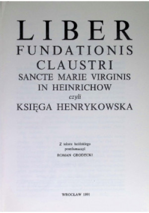 Księga Henrykowska - książka historyczna wyd. 1991