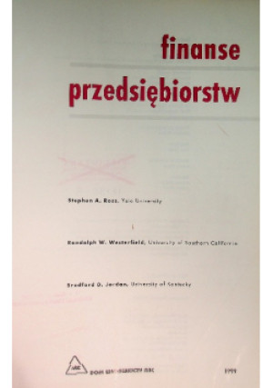 Finanse przedsiębiorstw - książka  wyd. 1999