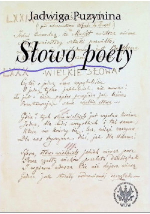 Słowo poety - Jadwiga Puzynina - książka  wyd. 2006