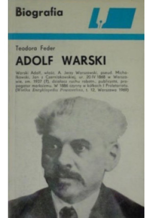 Adolf Warski - Teodora Feder - książka  wyd. 1986