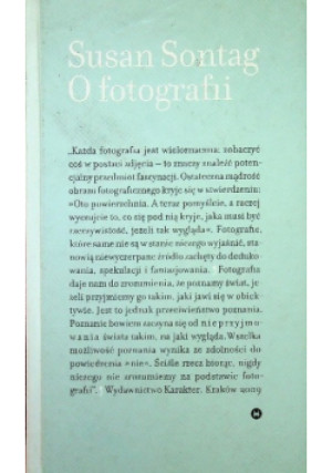 O fotografii - Susan Sontag - książka  wyd. 2017