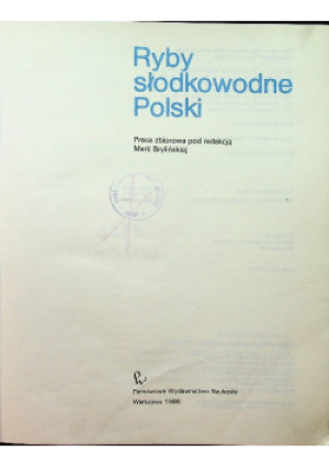 Ryby słodkowodne Polski - Maria Brylińska - książka  wyd. 1986