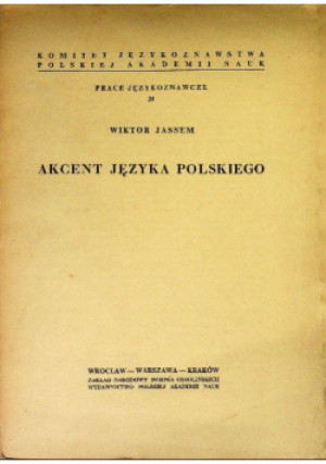 Akcent języka polskiego - Wiktor Jassem - książka  wyd. 1962