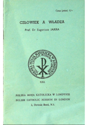 Człowiek a władza 1947 r. - Eugeniusz Jara - książka  wyd. 1947