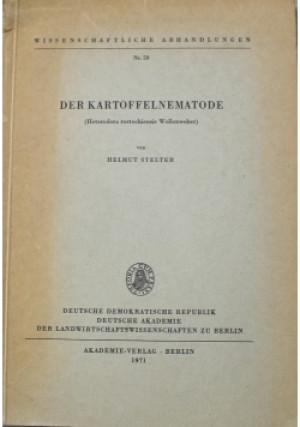 Der Kartoffelnematode - Helmut Stelter - książka  wyd. 1971