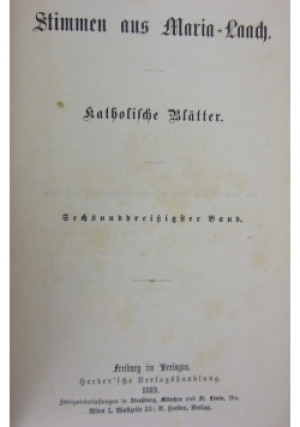 Stimmen aus Maria Laach, 1889r. - Praca Zbiorowa - książka  wyd. 1889
