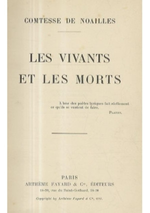 Les Vivants et les Morts, 1913r. - Comtesse de Noailles - książka  wyd. 1913