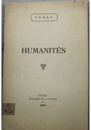 Humanites 1924 r. - Zbiorowa Praca - książka  wyd. 1924