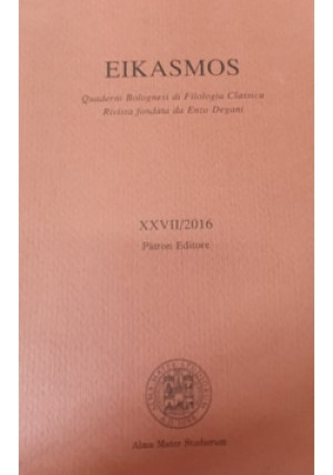 Eikasmos XXVII/2016 - Praca Zbiorowa - książka  wyd. 2016