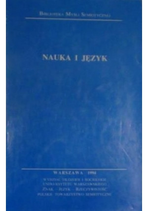 Nauka i język - Jerzy Pelc - książka  wyd. 1994