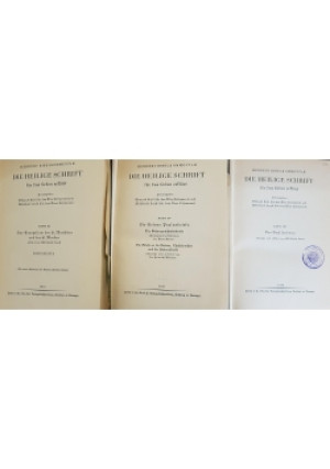 Die Heilige Schrift tomy IX,XI,XV - Praca Zbiorowa - książka  wyd. 1937