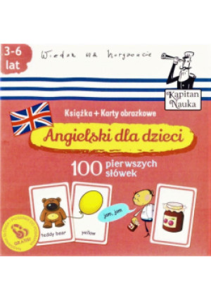 Angielski dla dzieci. 100 pierwszych słówek. Książka + karty obrazkowe. Kapitan Nauka - książka  wyd. 2015
