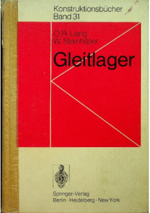Gleitlager - O. R. Lang - książka  wyd. 1978