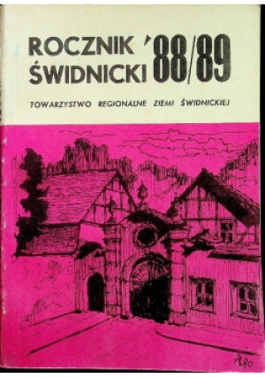 Rocznik Świdnicki 88 / 89 - Praca Zbiorowa - książka historyczna wyd. 1989