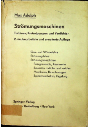 Stromungsmaschinen - Max Adolph - książka  wyd. 1965