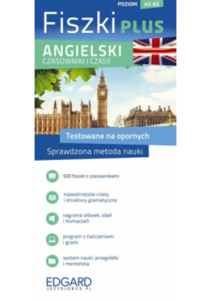 Angielski. Czasowniki i czasy. Fiszki PLUS - A, Edwins Andy, Podsiadło Michał, Brodziak Joanna - książka  wyd. 2021