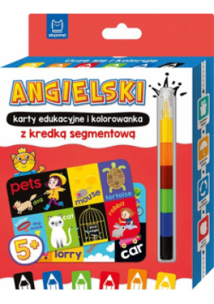 Angielski karty edukacyjne i kolorowanka z kredką segmentową. - książka  wyd. 2020