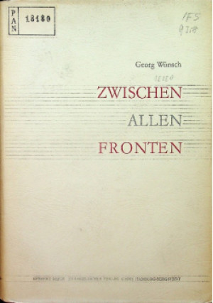Zwischen allen Fronten - Georg Wunsch - książka  wyd. 1962