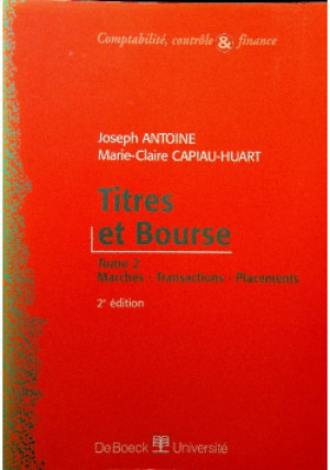 Titres et bourse tome 2 - Joseph Antoine - książka  wyd. 1995