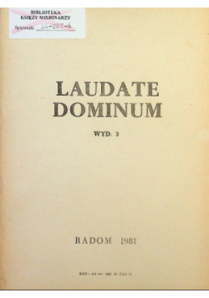 Laudate dominum - Praca Zbiorowa - książka  wyd. 1981
