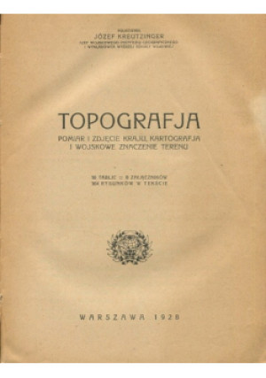 Topografja 1928 r. - Józef Kreutzinger - książka  wyd. 1928