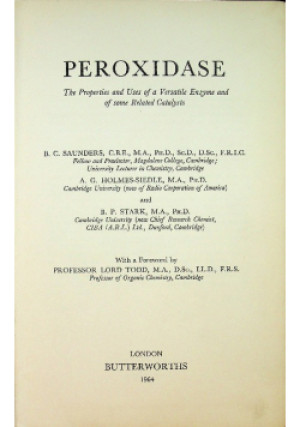 Peroxidase - Praca Zbiorowa - książka  wyd. 1964