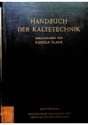 Handbuch der Kaltetechnik - Rudolf Plank - książka  wyd. 1953