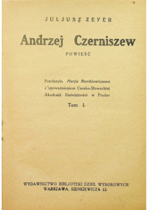Andrzej Czerniszew - Juliusz Zeyer - książka  wyd. 1927