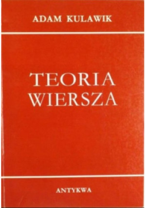 Teoria wiersza - Adam Kulawik - książka  wyd. 1995